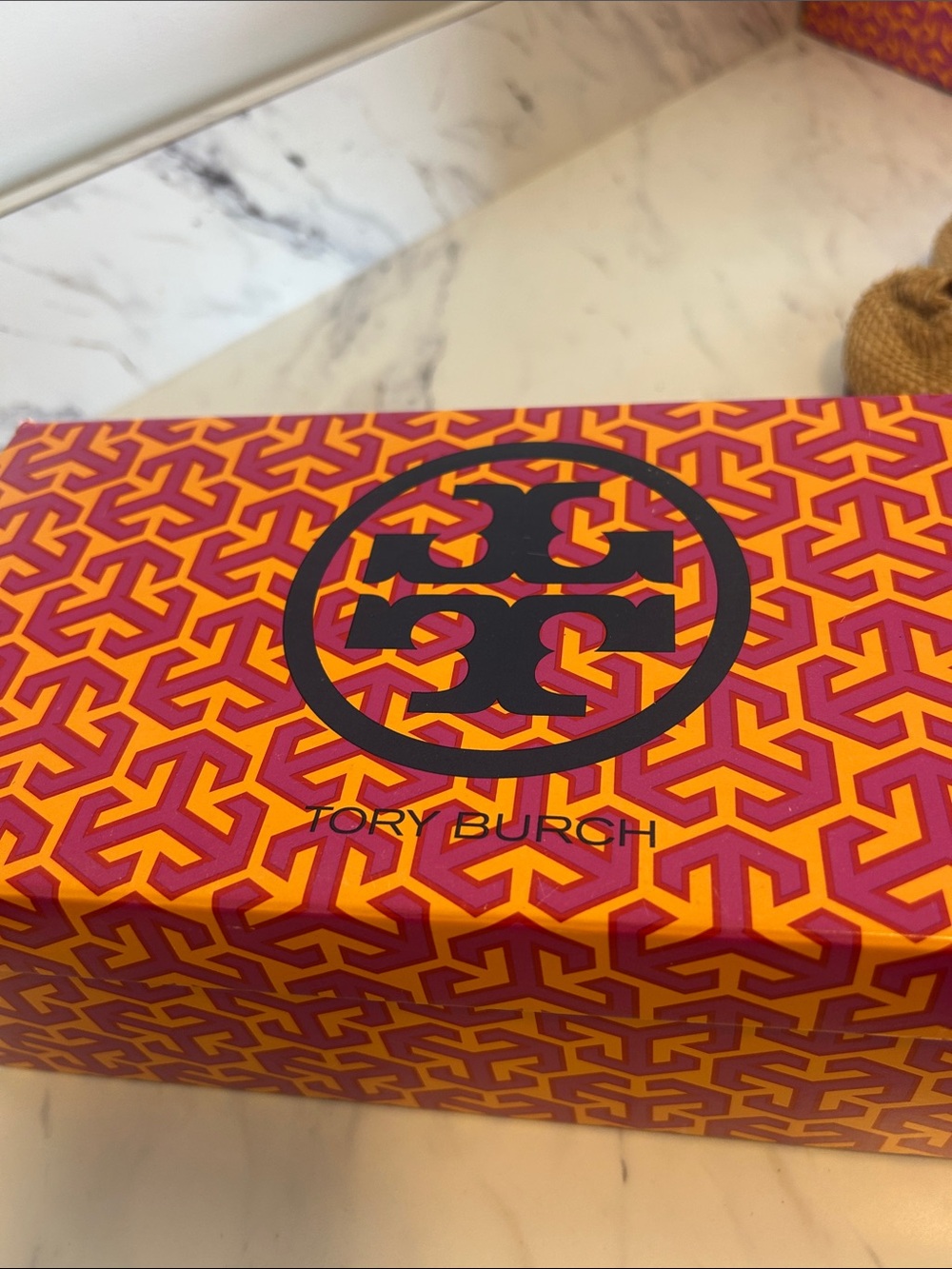 Tory Burch Metallic Gold Reva Logo Ballet Flats - Picture 12 of 12